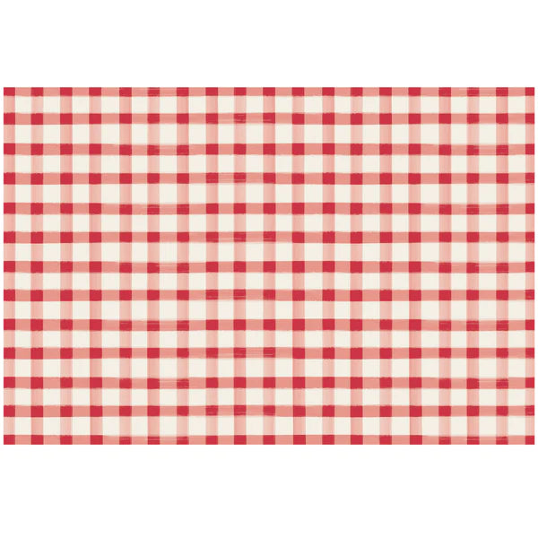 Red Painted Check Paper Placemats