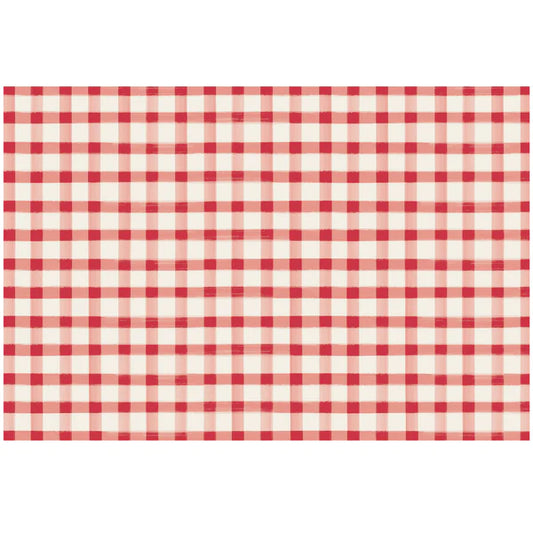 Red Painted Check Paper Placemats