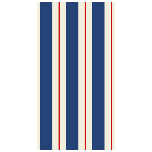 Guest Napkins: Navy & Red Awning Stripe
