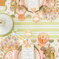 Green Awning Stripe Paper Table Runner