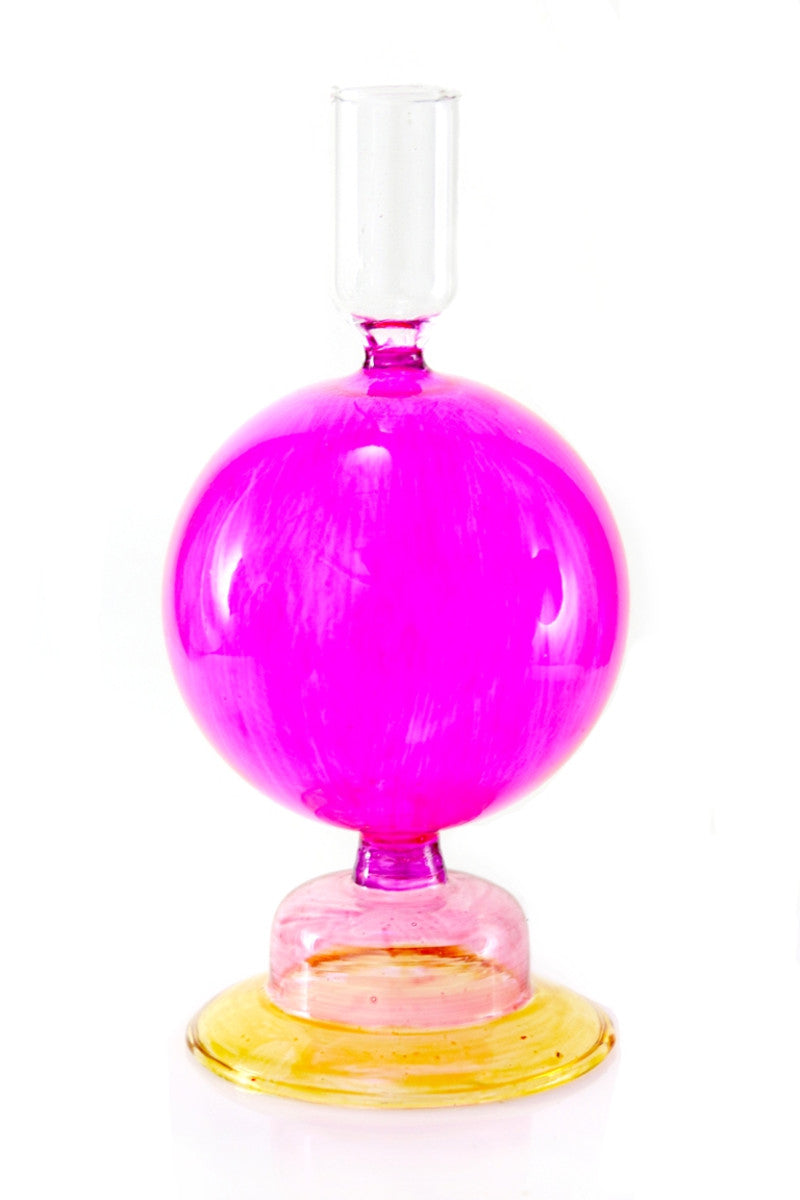Colorblock Orb Candlestick: Pink