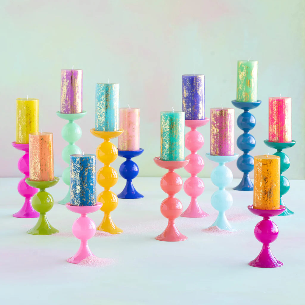 Rainbow Pillar Candle (Multiple Colors)