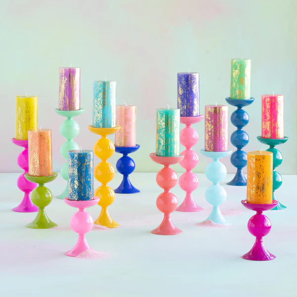 Sugar Plum Pillar Candle Holder (Multiple Colors)