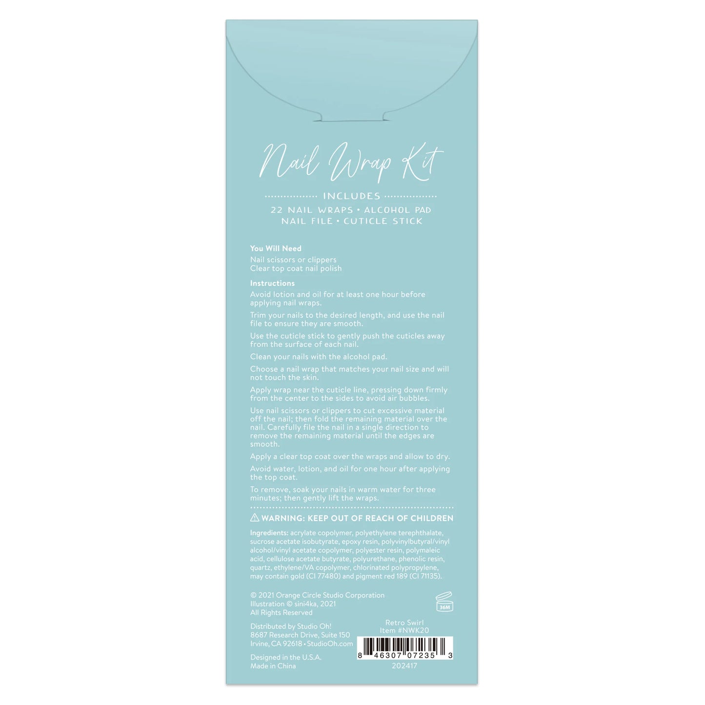 Mani Nail Wrap Kit: Retro Swirl