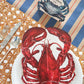 Kraft Navy & Red Awning Stripe Paper Table Runner
