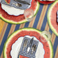 Kraft Navy & Red Awning Stripe Paper Table Runner