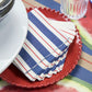 Navy & Red Awning Stripe Cocktail Napkins