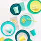 Oh Happy Day Party Shop Large Pattern Plates: Mint Stripes