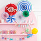 Set of 6 Party Fans: Oui Party Birthday Party Fans