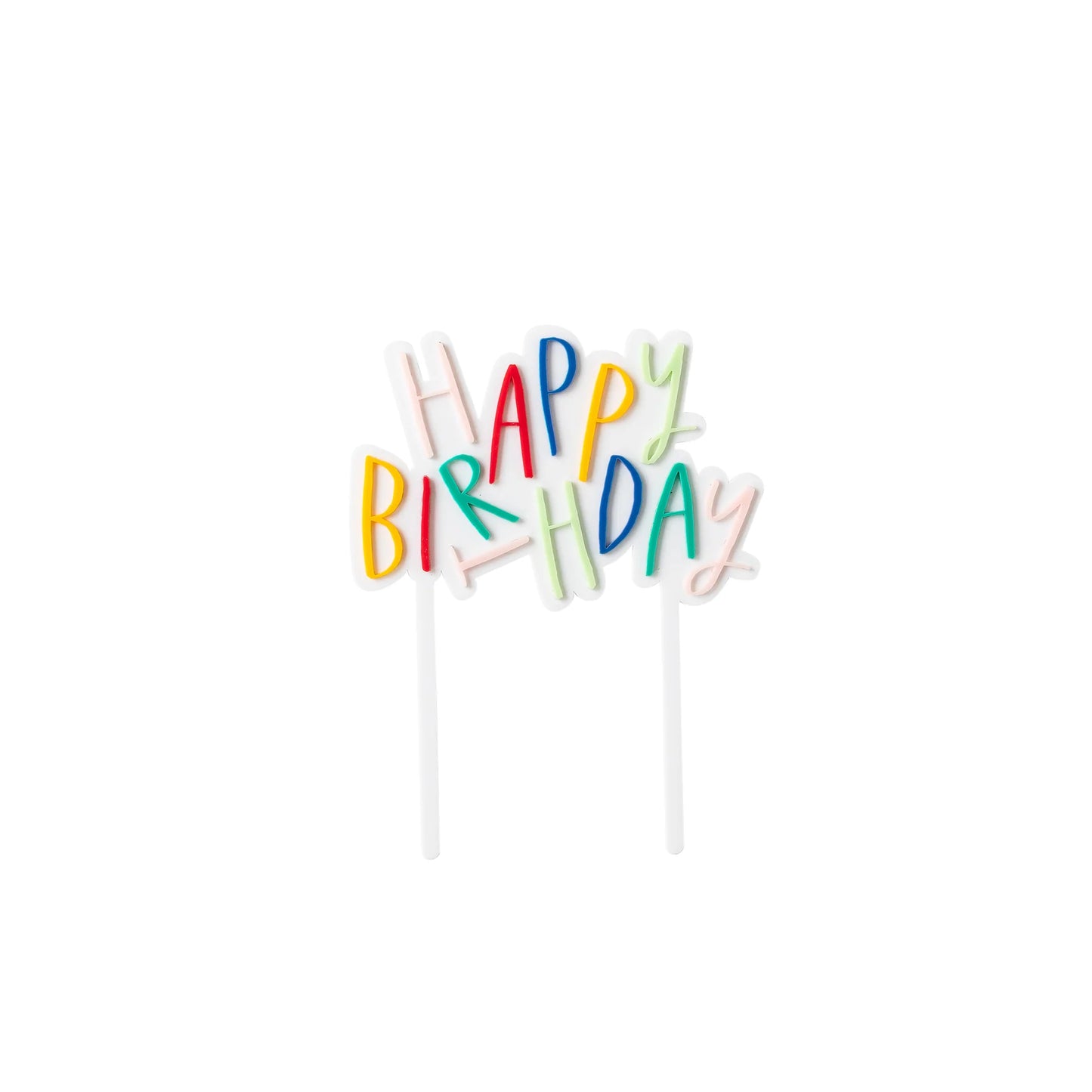 Oui Party Acrylic Cake Topper: Happy Birthday