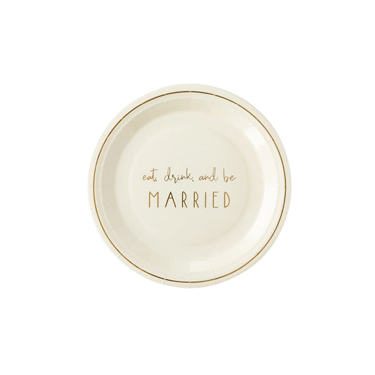 9" Round Plates: Be Married