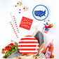 9" Plates: Red & White Stripe