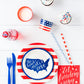 9" Plates: Red & White Stripe