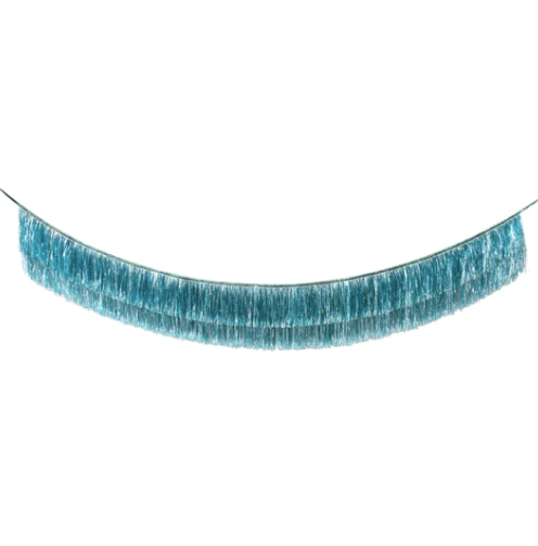 Blue Tinsel Fringe Garland