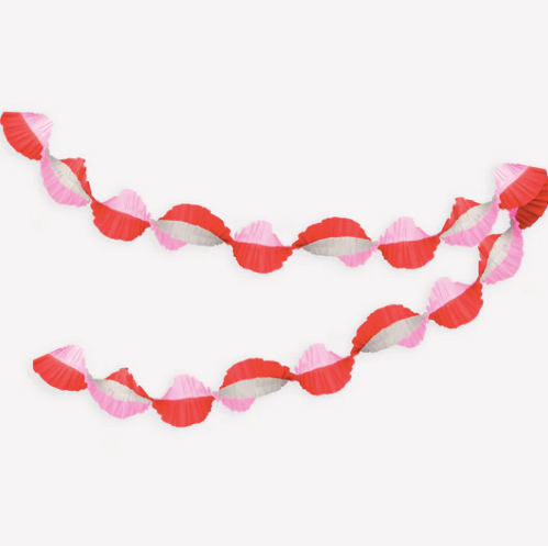 Stitched Streamer: Pink & Red