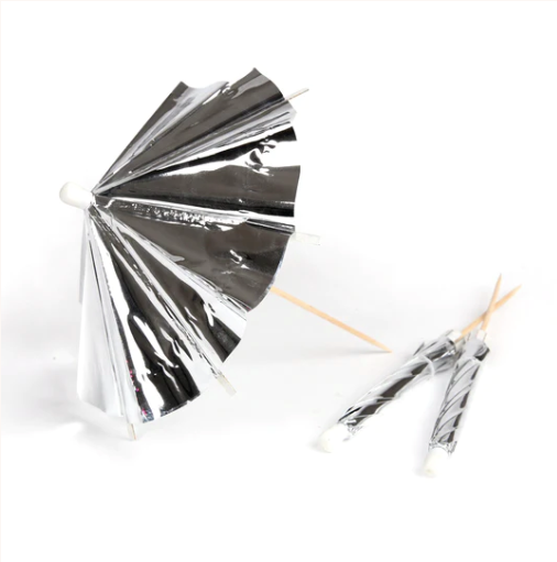 Silver Long Cocktail Umbrellas