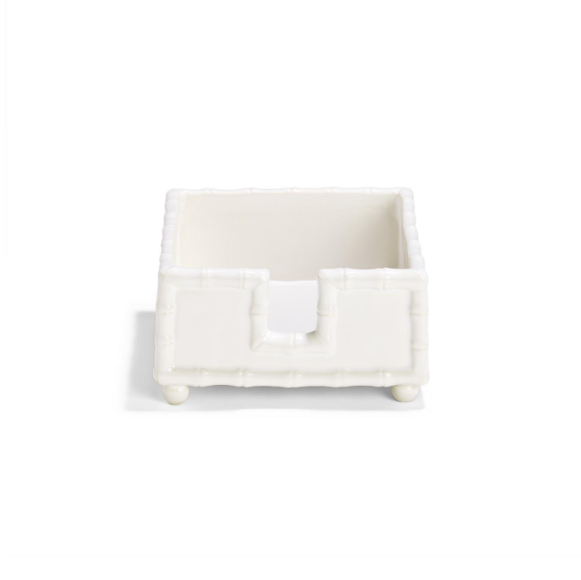 Hampton Faux Bamboo Napkin Holder: White