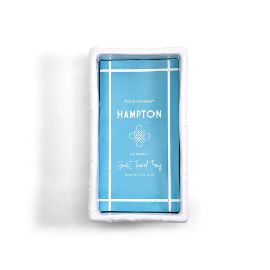 Hampton Faux Bamboo Guest Towel Tray: White