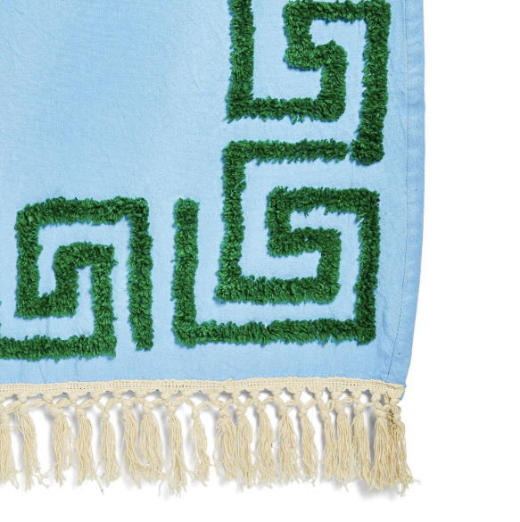 Greek Key Tufted Cotton Throw (Multiple Colors Available)