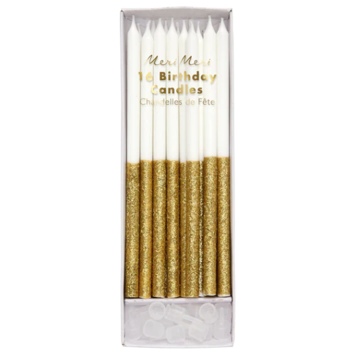 Glitter Dipped Candles: Gold