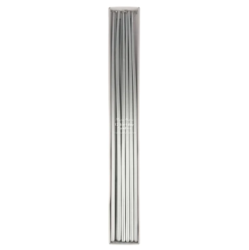Tall Tapered Candles: Silver