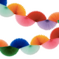 Honeycomb Fan Garland: Rainbow