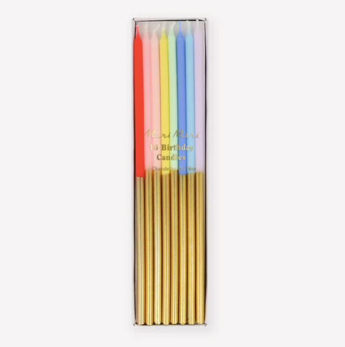 Rainbow Gold Dipped Candles
