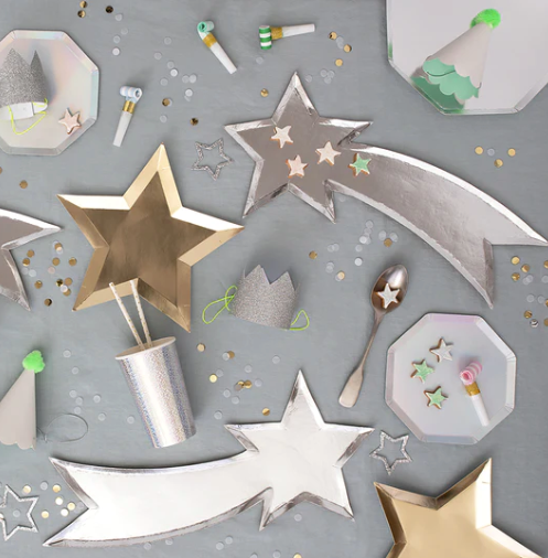 Shaped Plates: Gold Foil Star