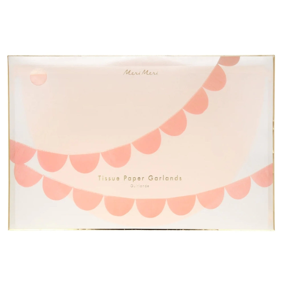 Tissue Paper Scallop Garlands: Peach