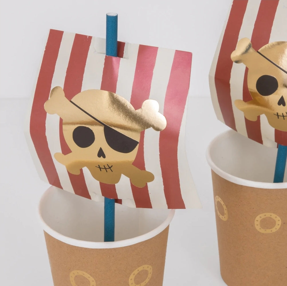 Cup & Straws Set: Pirates