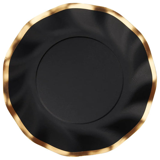 Everyday Black Wavy Dinner Plate