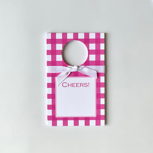 Wine Tags: Hot Pink Gingham