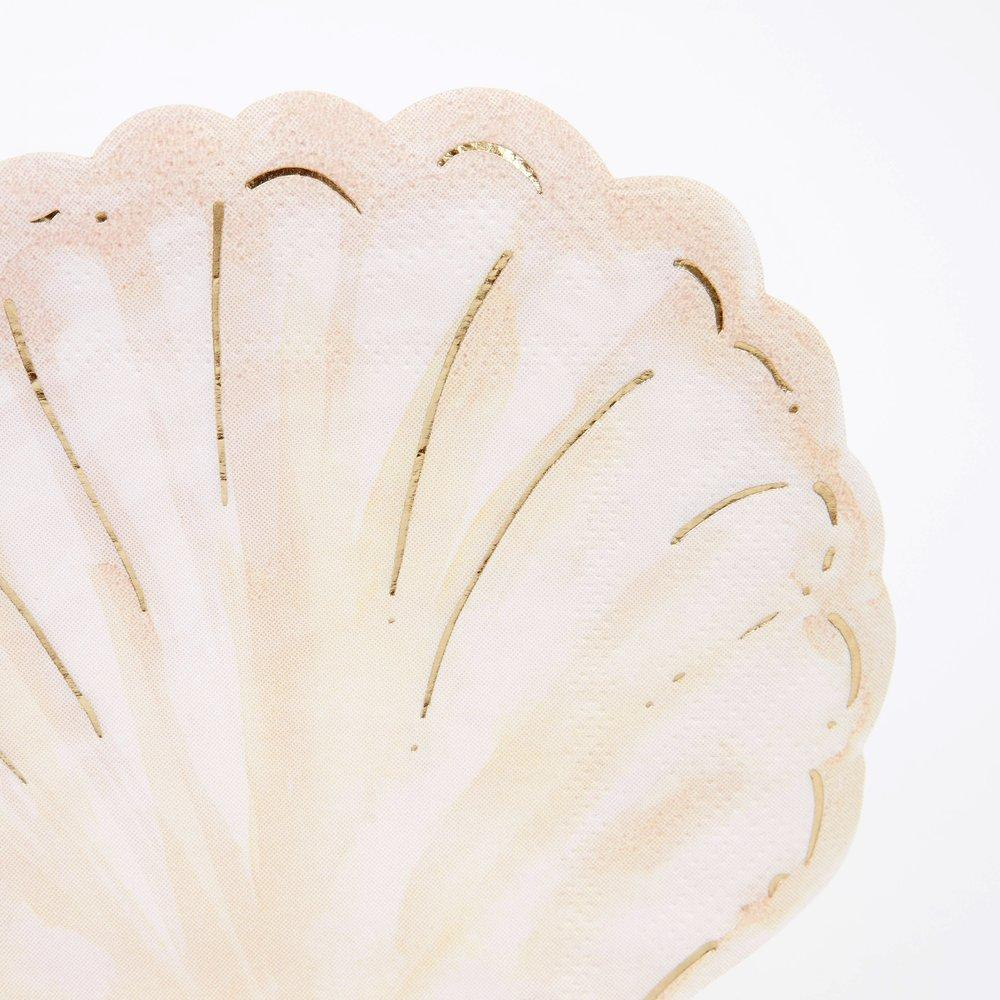 Shaped Napkins: Watercolor Clam Shell