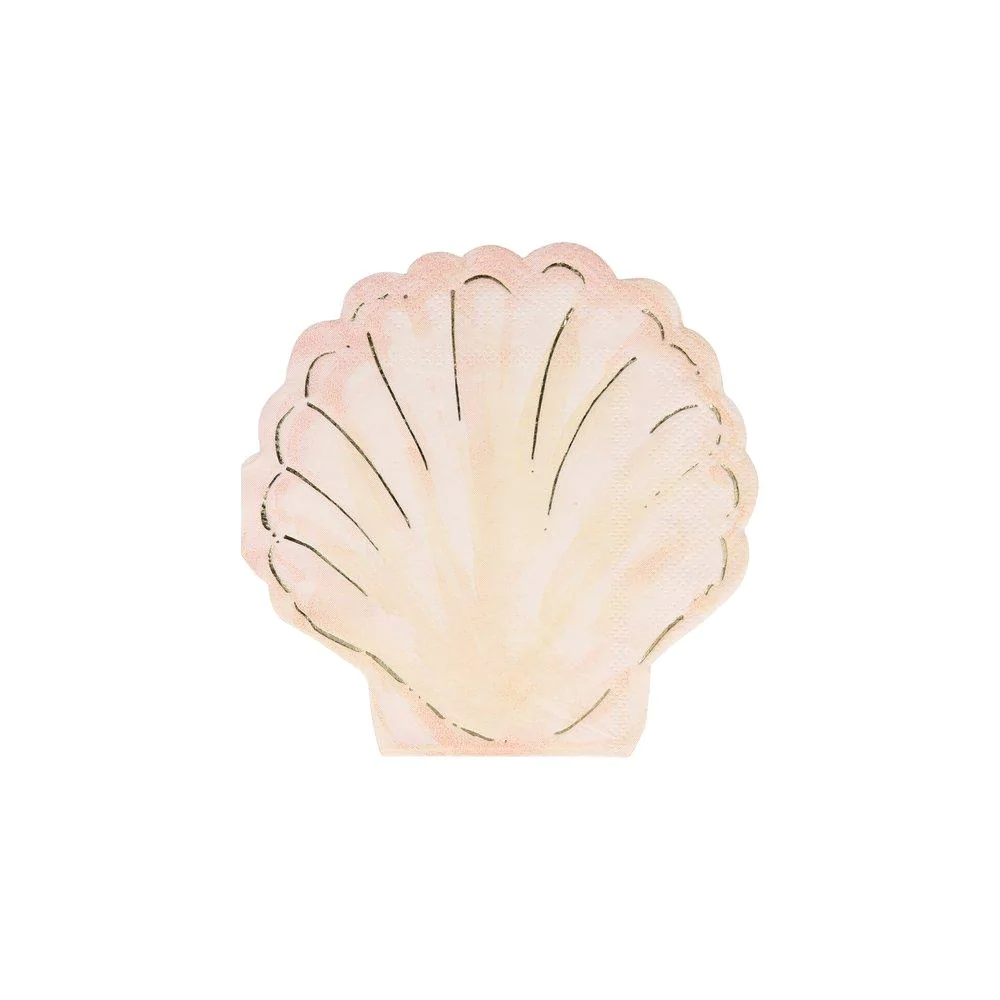 Shaped Napkins: Watercolor Clam Shell