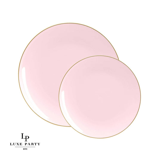 Plastic Dinner Plates: Blush • Gold
