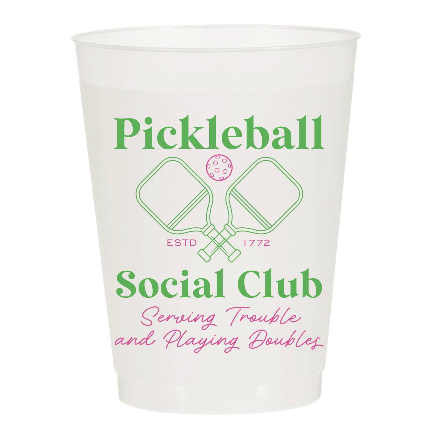 Set of 10 Reusable Cups: Picklleball Social Club