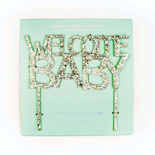 Pearl Confetti Cake Topper: Welcome Baby