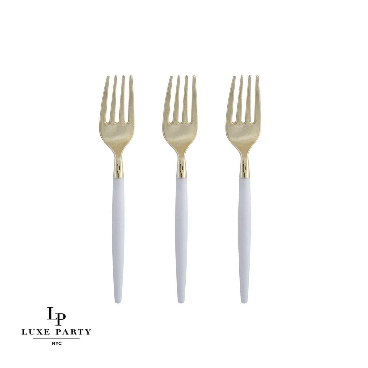 Mini Forks (Set of 20): Clear / Gold