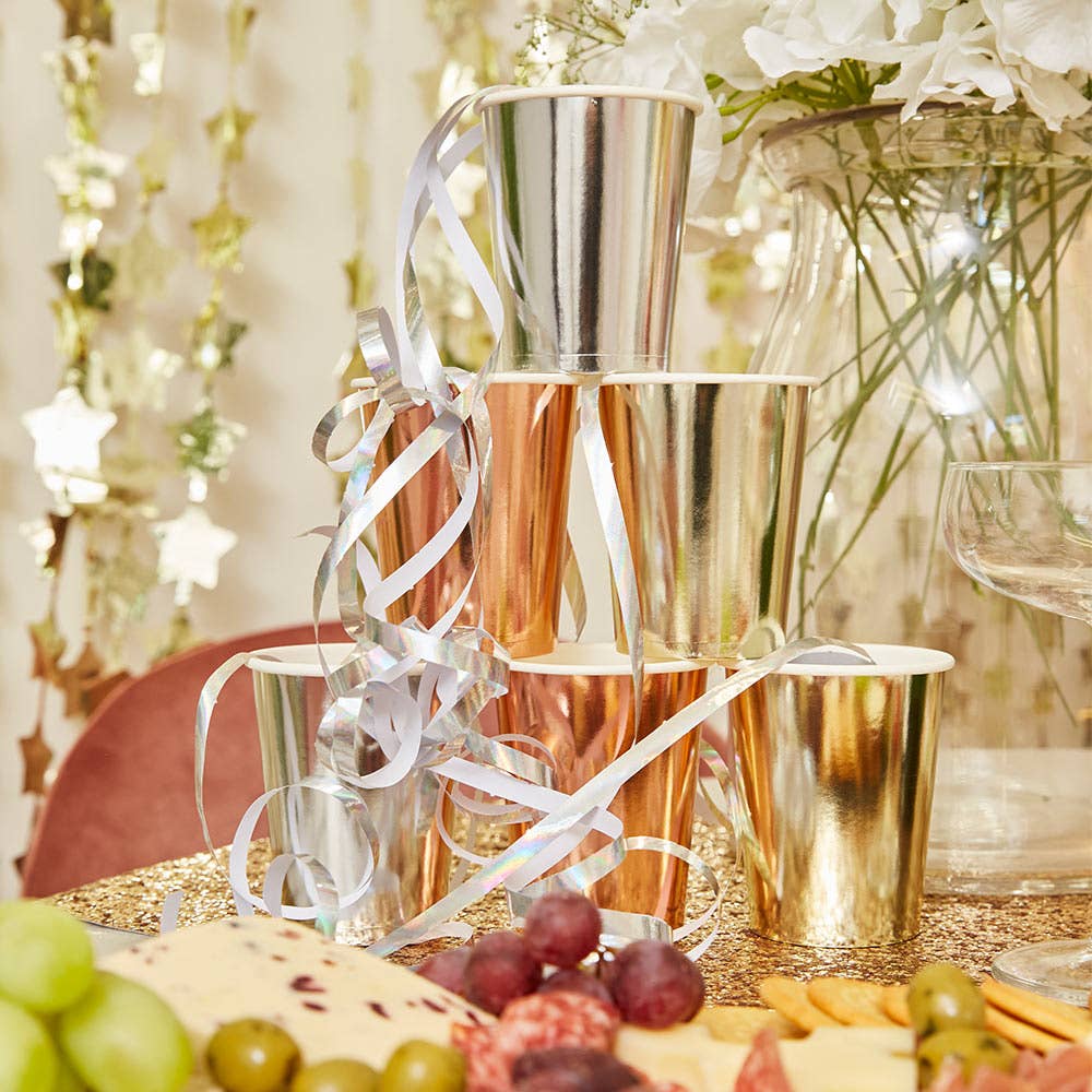 Party Pieces Paper Party Cups: Metallics