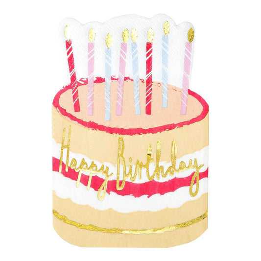 Cake Shaped Happy Birthday Napkins