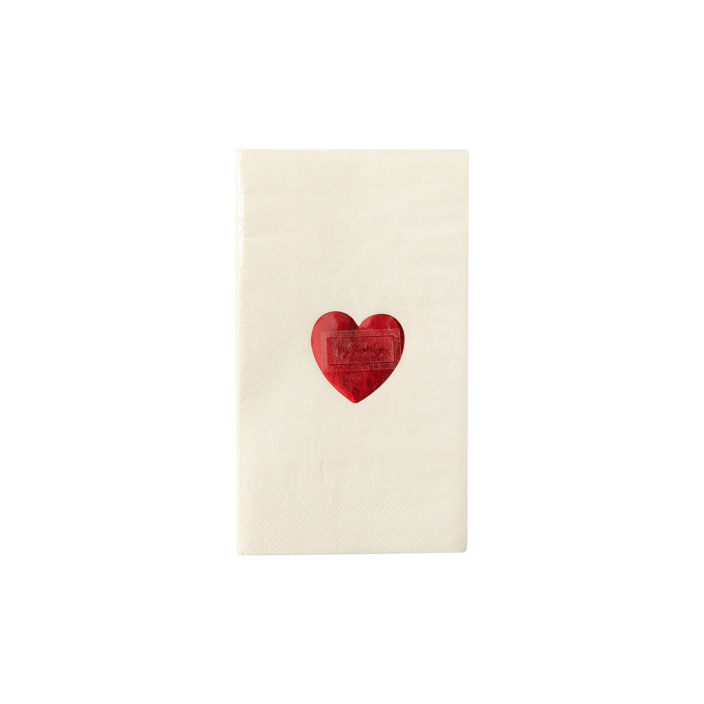 Guest Towel Napkins: Valentine Red Foil Heart