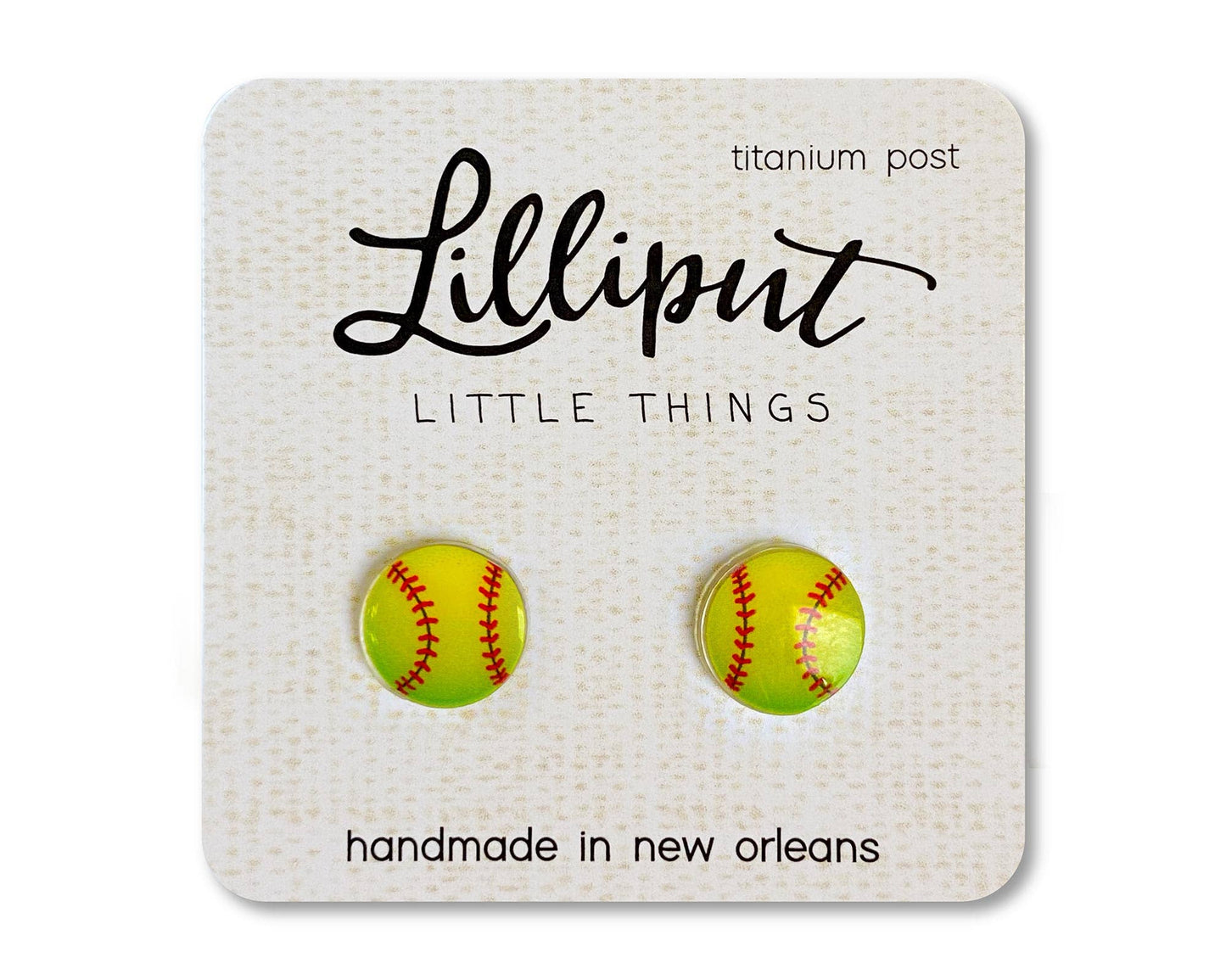 Lilliput Little Things Earrings: Softball