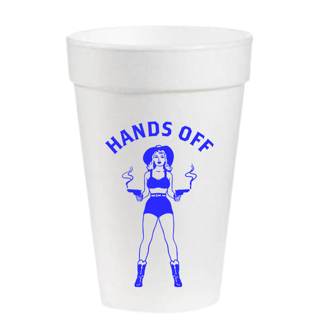 Pink Machine 16 oz. Styrofoam Cups: Hands Off