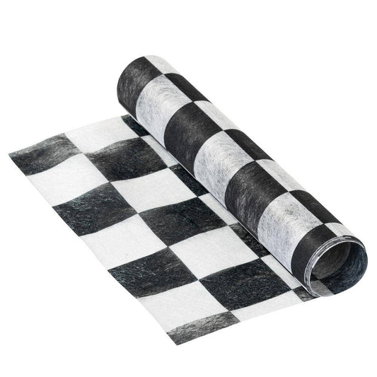Fabric Table Runner: Black and White Checker