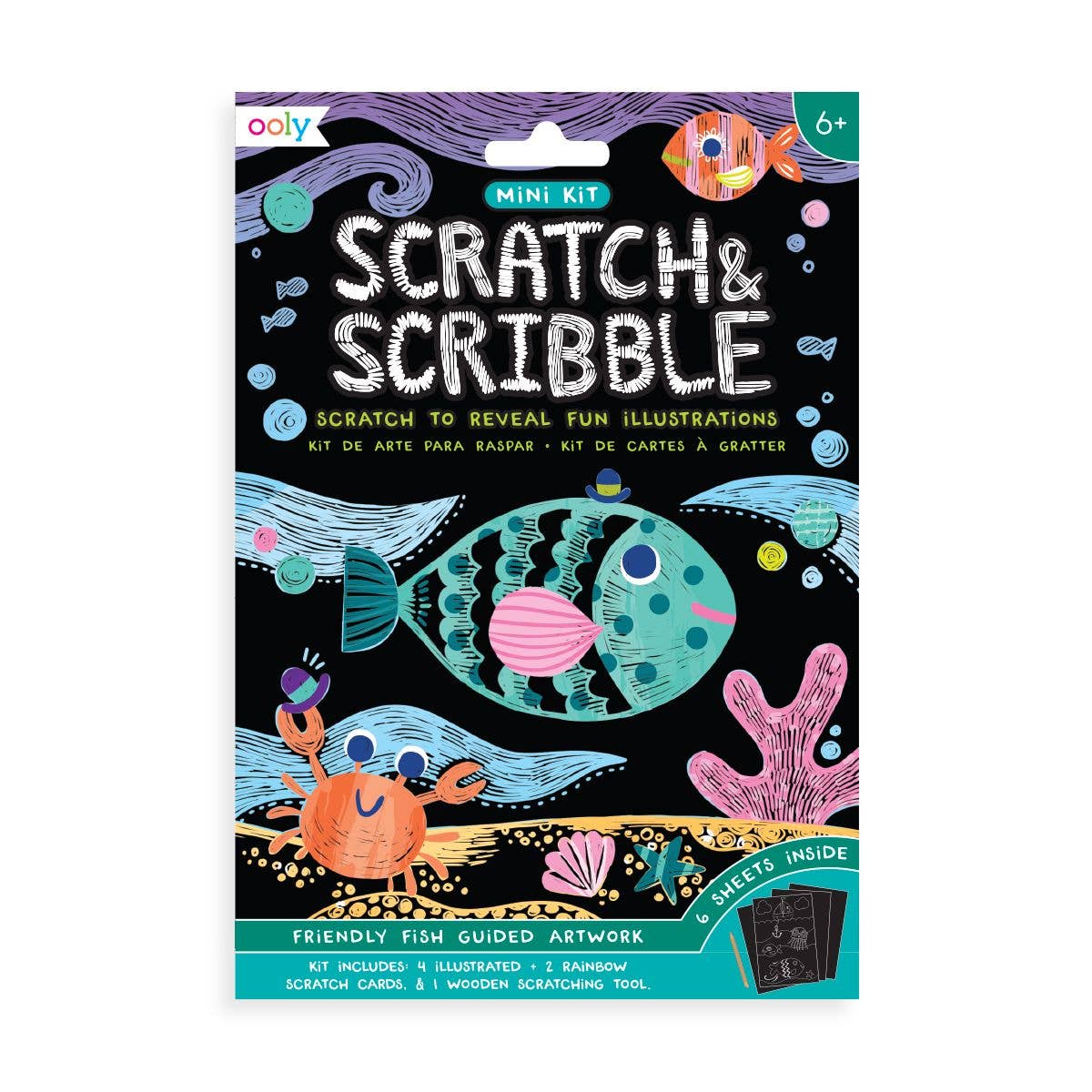 Mini Scratch & Scribble Art Kit: Friendly Fish