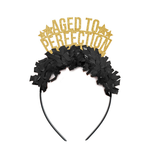 Party Headband: Aged to Perfection - Black/Gold