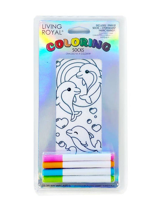 Coloring Socks: Dolphin Love