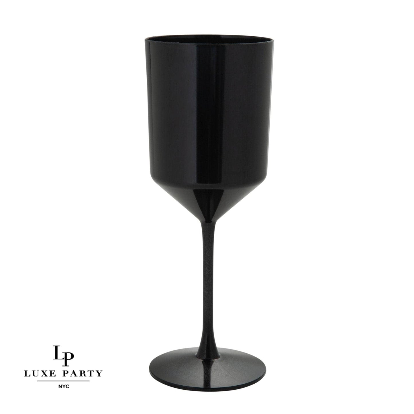 Luxe Party Upscale Plastic Wine Cups: Black