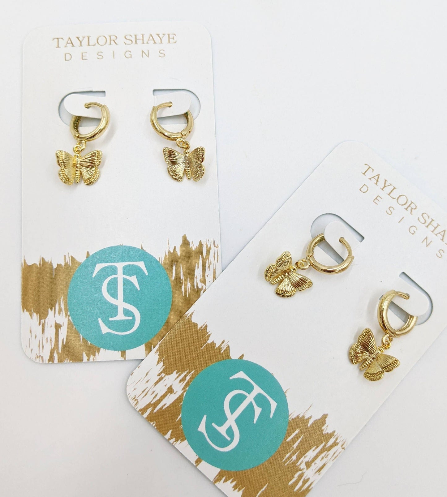 Taylor Shaye Designs Huggies Earrings: Gold Baby Butterfly