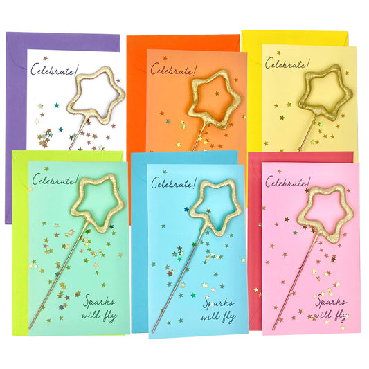 Confetti Sparkler Cards: Celebrate! (Multiple Colors Available)